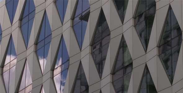 Reflection of Clouds in Glass Building Timelapse