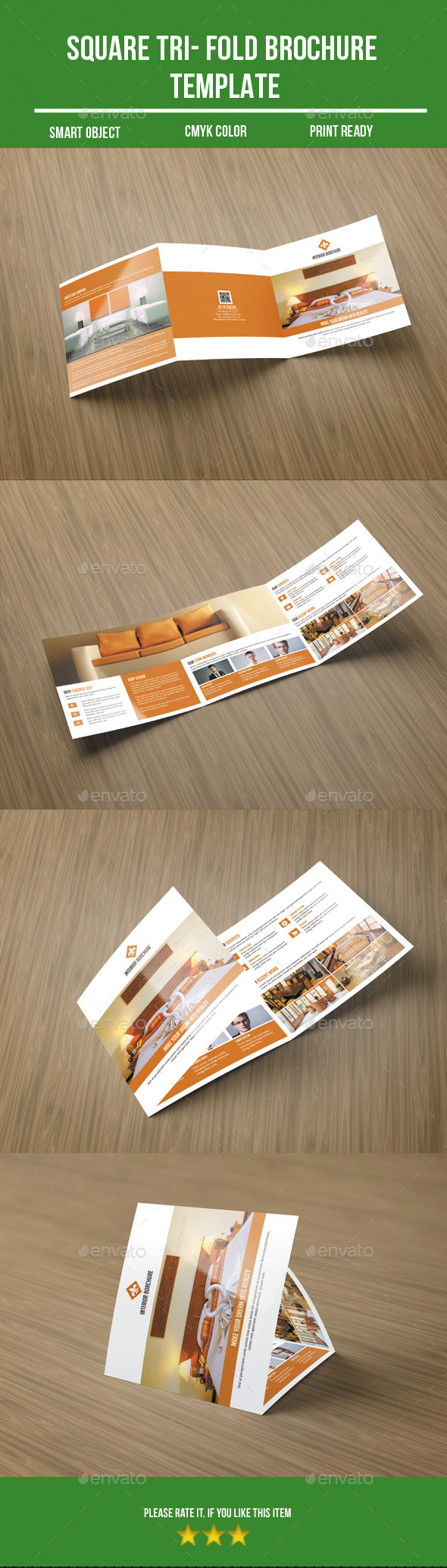 Square Tri- Fold Interior Brochure - Corporate Brochures
