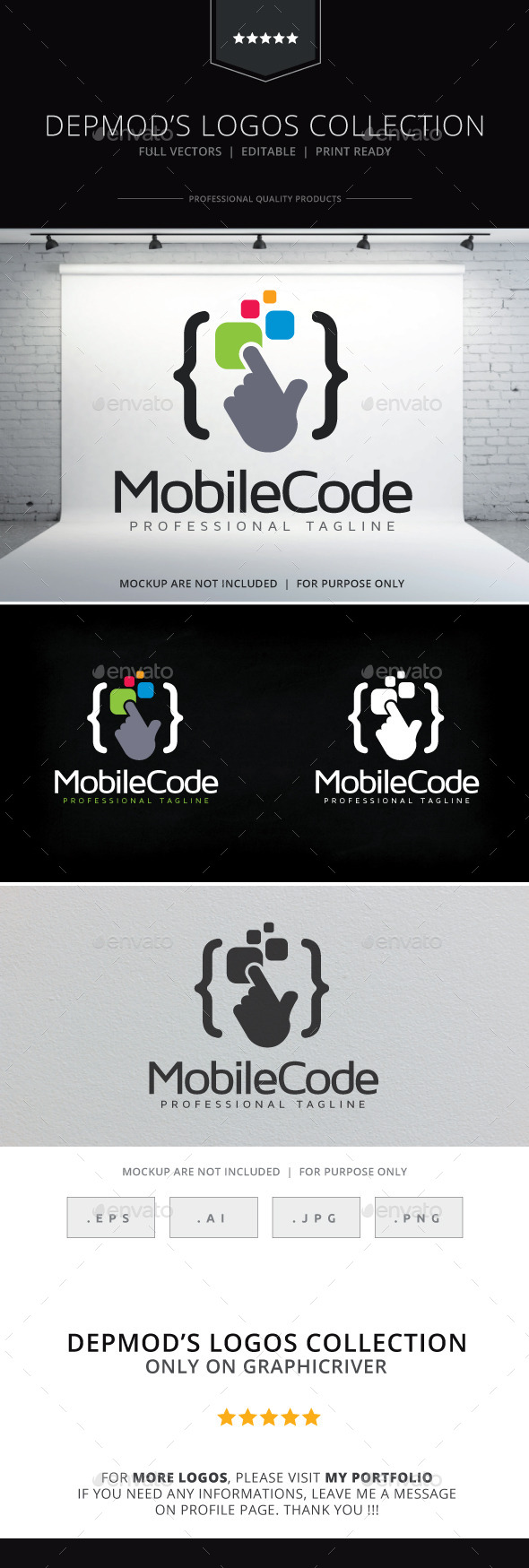 Mobile Code V.02 Logo - Symbols Logo Templates