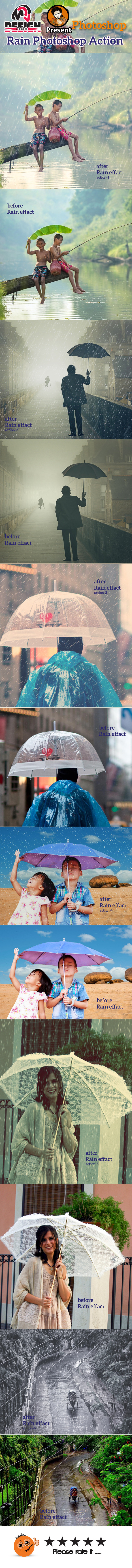 Rain Photoshop Action - Photo Effects Actions