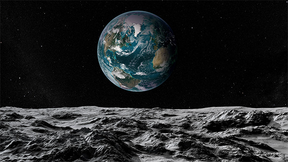 View of Earth from Lunar Surface