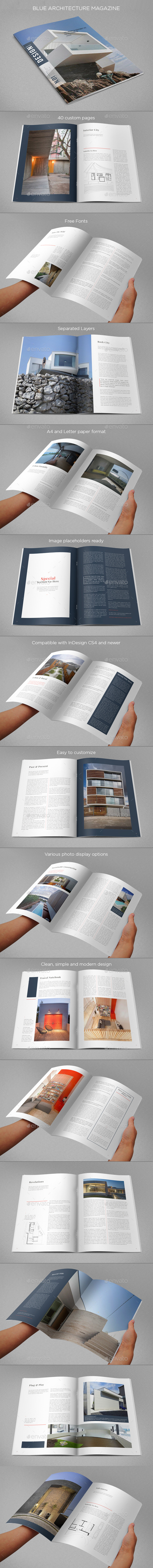Blue Architecture Magazine - Magazines Print Templates