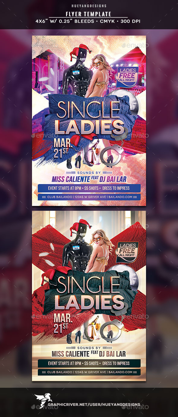 Single Ladies Flyer - Clubs & Parties Events
