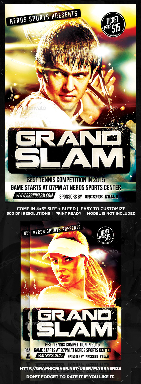 Grand Slam Tennis Sports Flyer - Sports Events