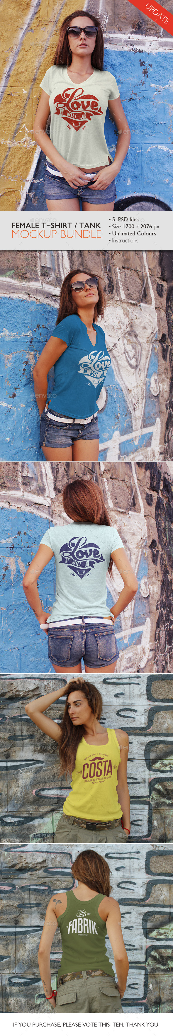 Female T-Shirt and Tank Top Bundle - T-shirts Apparel