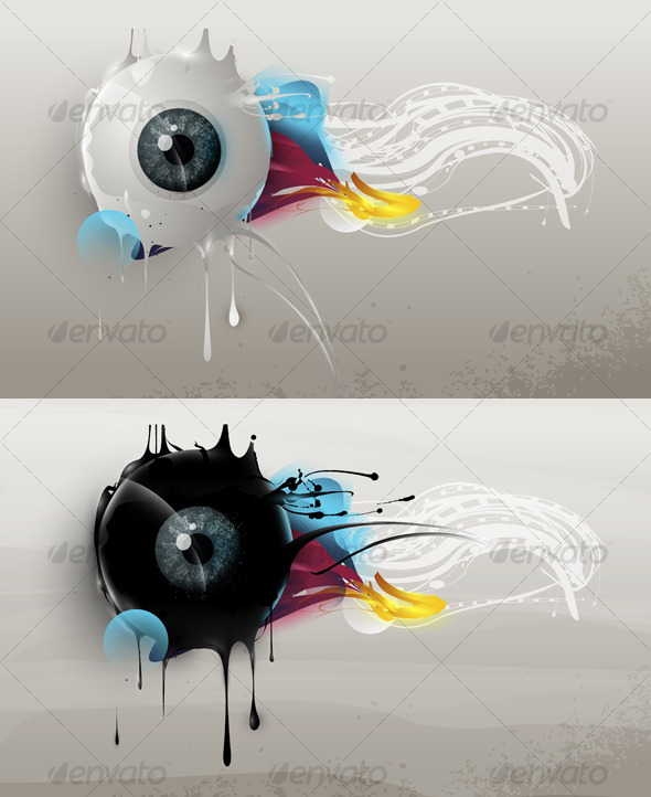 Human eye with abstract elements and forms - Abstract Conceptual