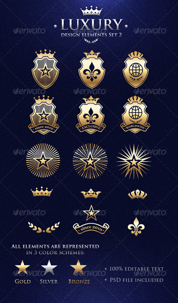 Vector Luxury Design Elements Set 2 - Decorative Symbols Decorative