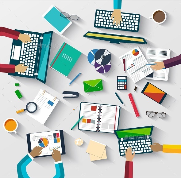 Teamwork at Table - Concepts Business
