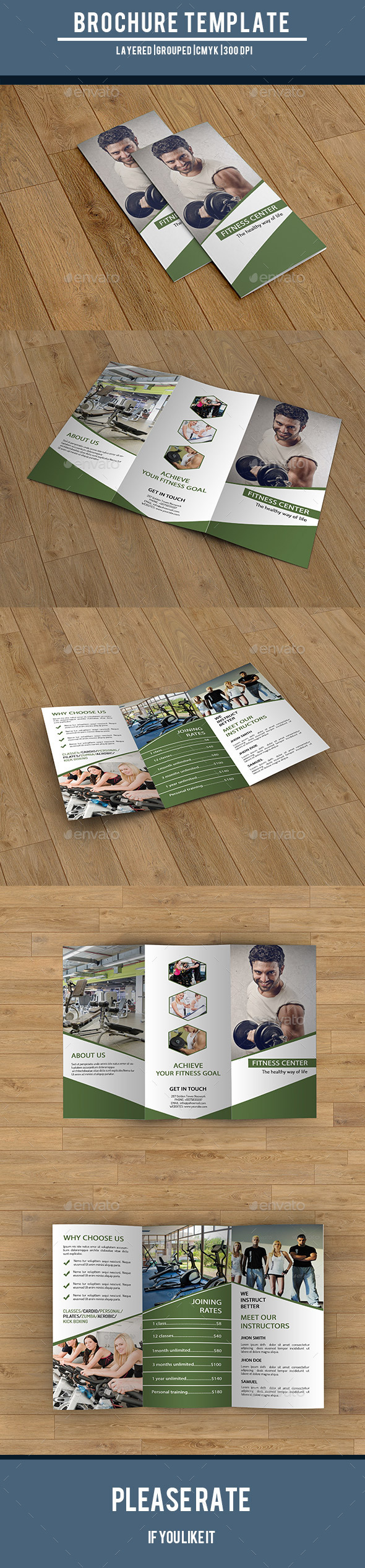 Trifold Brochure for Gym Center-V220 - Corporate Brochures