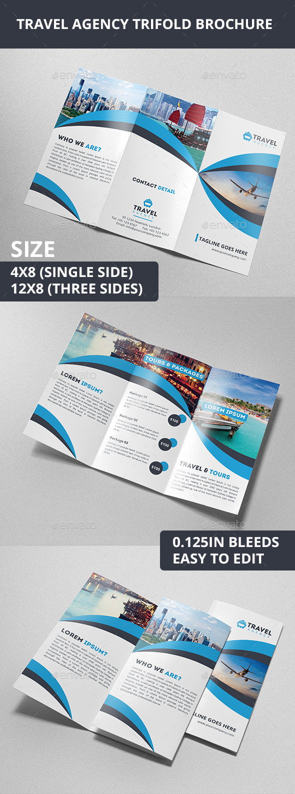 Travel Agency Trifold Brochure - Informational Brochures
