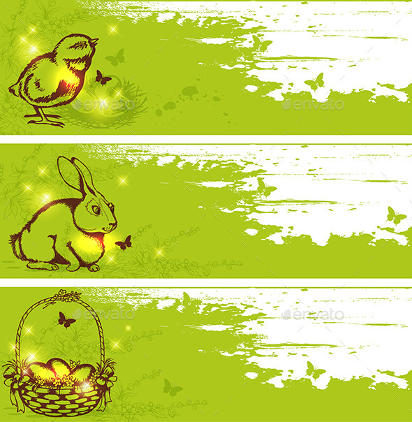 Green Easter Horizontal Banners - Miscellaneous Seasons/Holidays