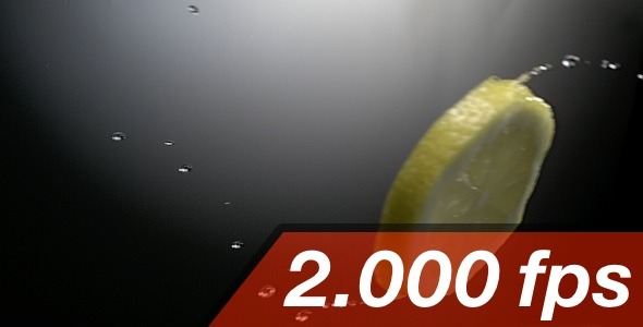 Lemon Slice Is Rotating Onto A Water Surface 2 alt