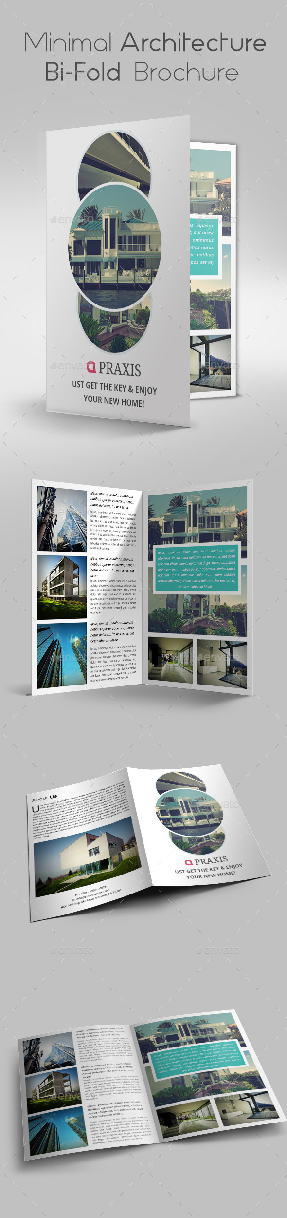 Minimal Architecture Bi-Fold Brochure - Brochures Print Templates
