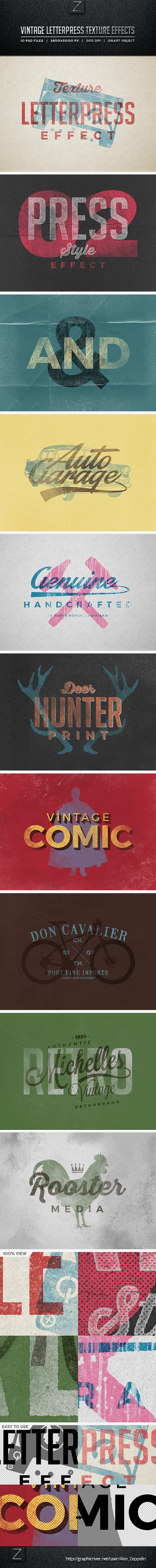 Vintage Letterpress Texture Effects - Text Effects Styles