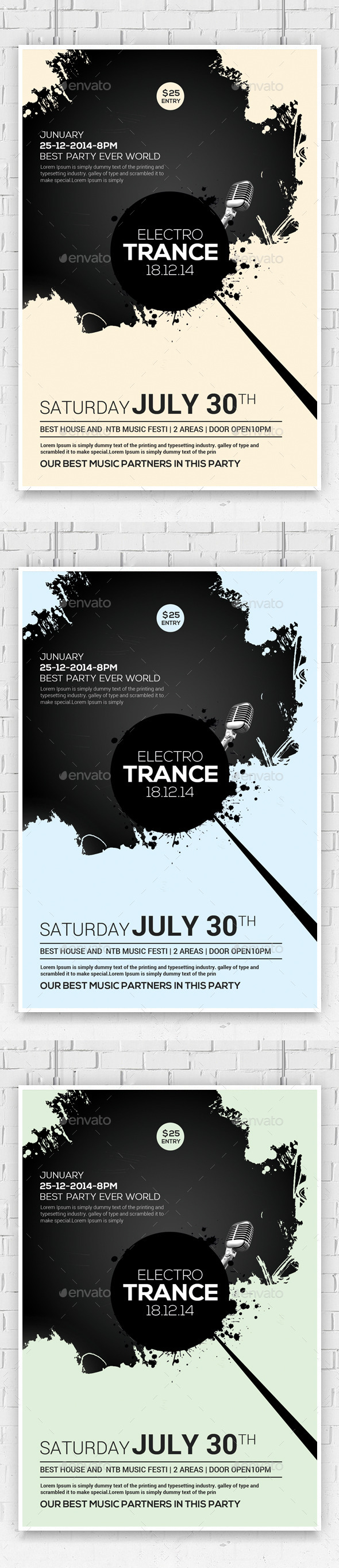 Futuristic Flyer/Poster Templates - Clubs & Parties Events