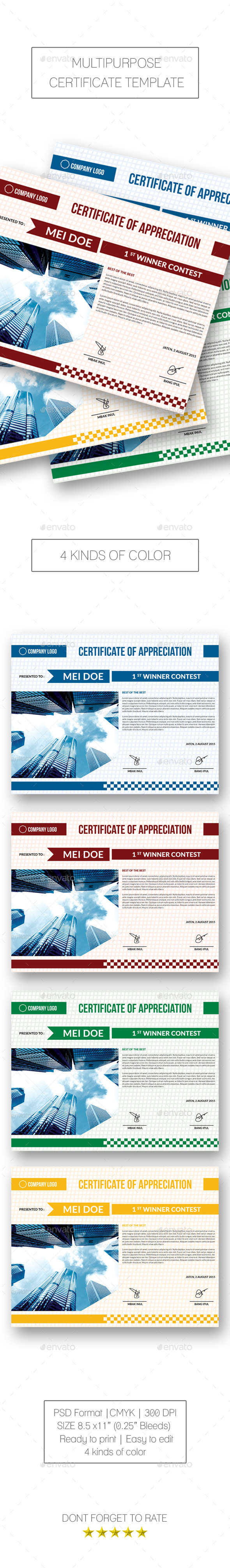 Multipurpose Certificate - Certificates Stationery