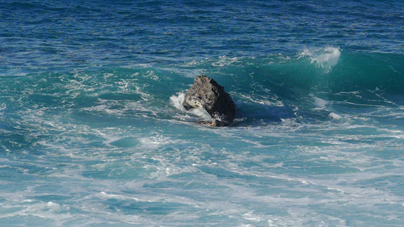 Waves Crashing on Stone Beach alt