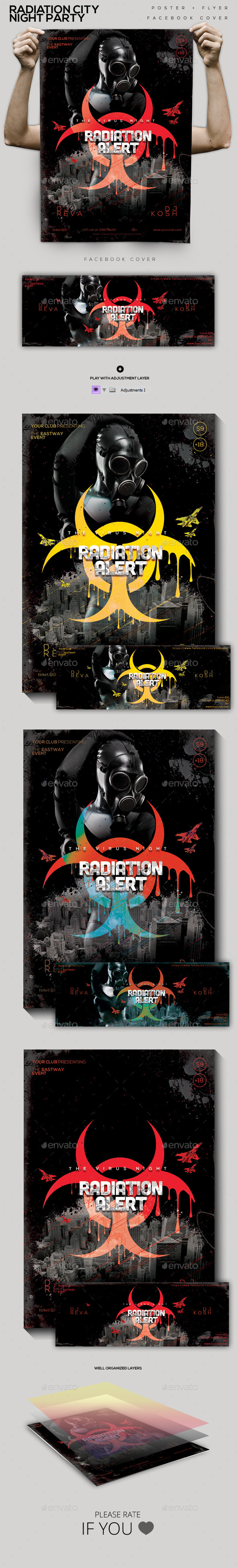 Radiation City Night Party Flyer/Poster/Facebook C - Clubs & Parties Events