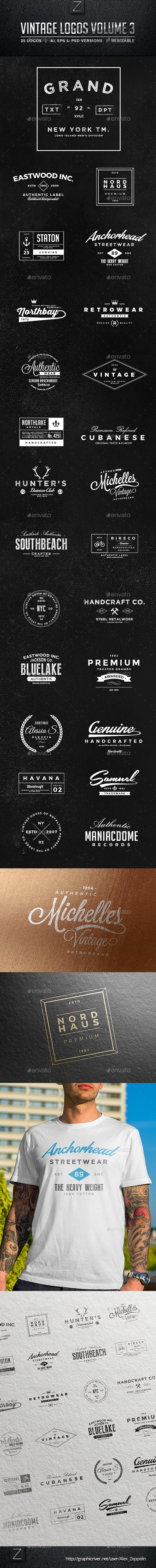 Vintage Logos & Badges Set 3 - Badges & Stickers Web Elements