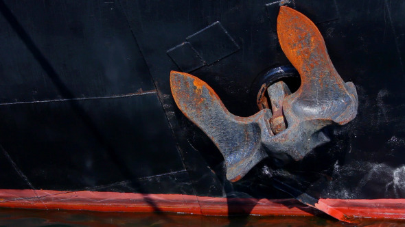 Rusty Anchor on the Old Ship