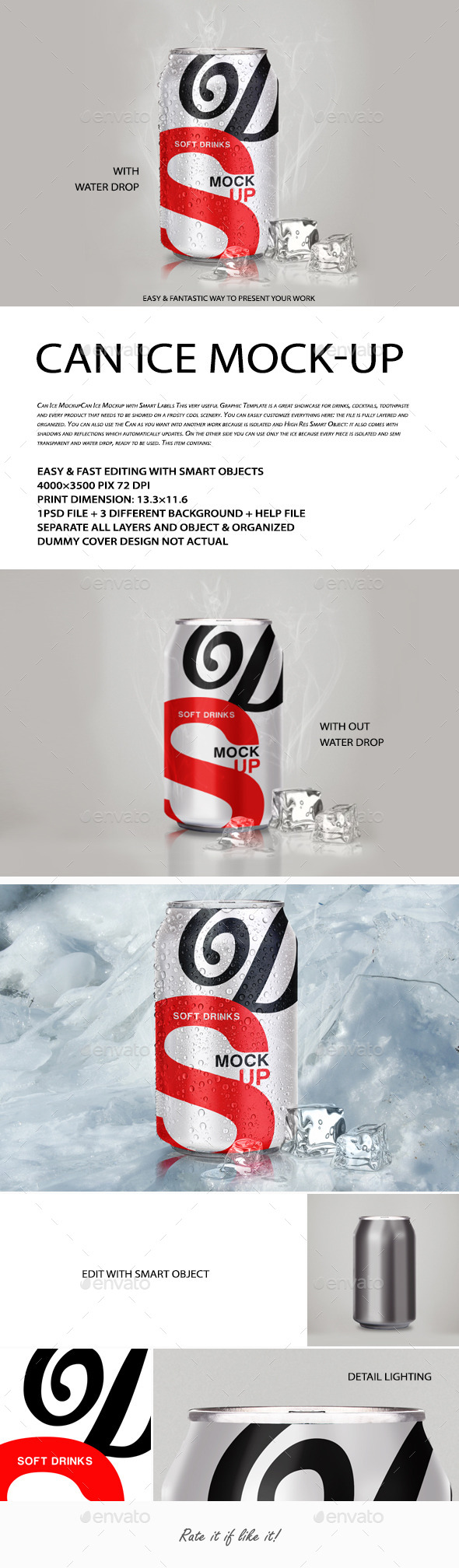 Can Ice Mock-Up - Food and Drink Packaging