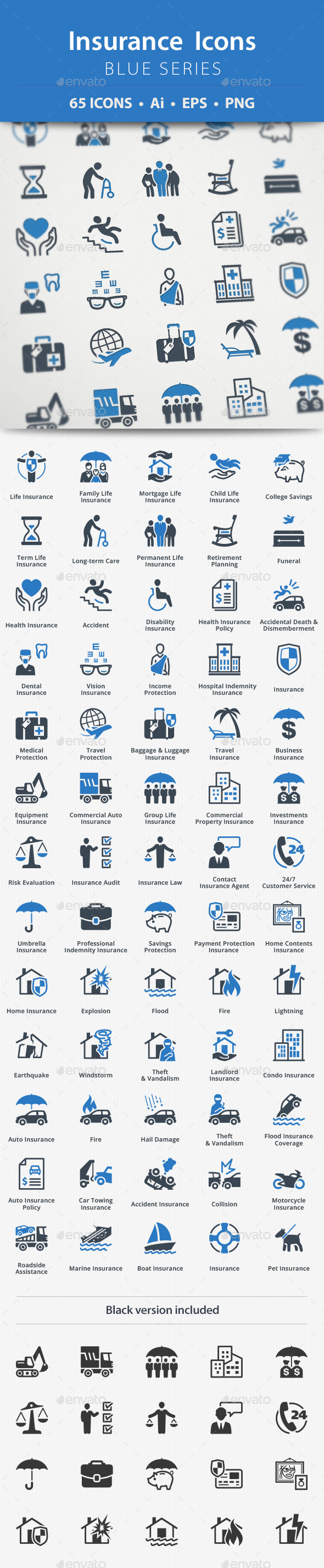 Insurance Icons - Blue Series - Business Icons