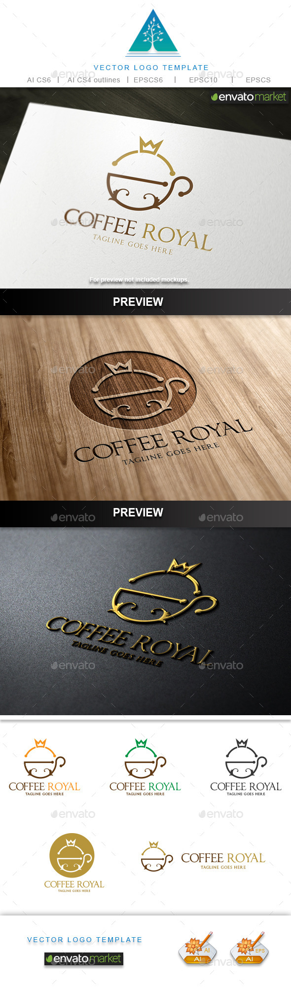 Coffee Royal Logo - Food Logo Templates