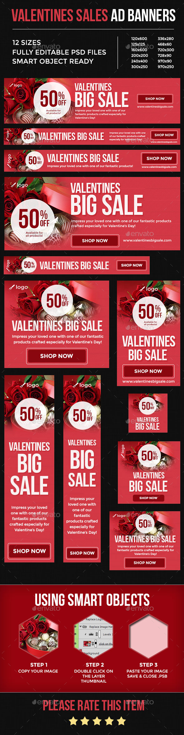 Valentines Sales Ad Banners