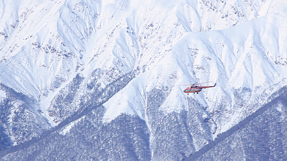 Helicopter in the Mountains