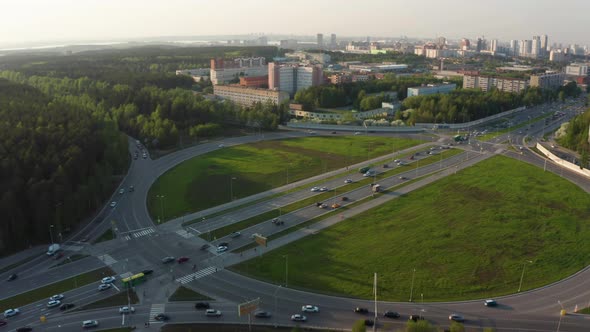Aerial View of a City Road with Traffic alt