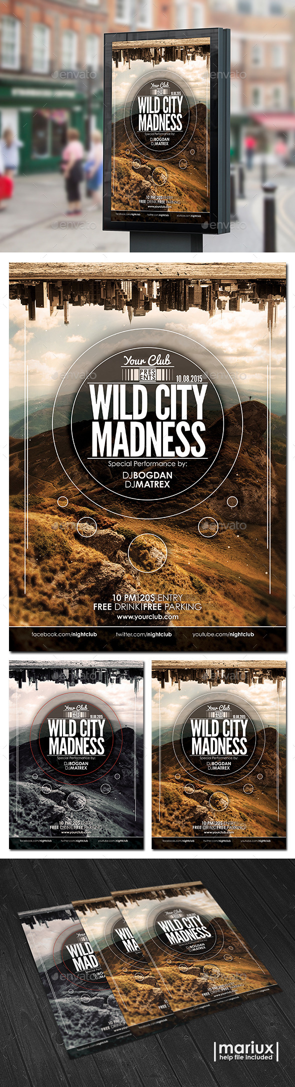 Wild City Madness Flyer Poster - Clubs & Parties Events