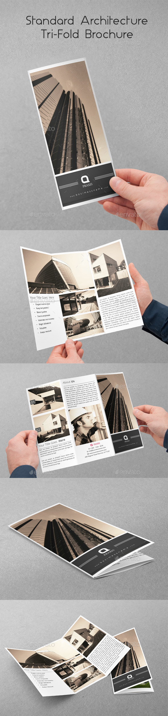Standard Architecture Tri-Fold Brochure - Brochures Print Templates