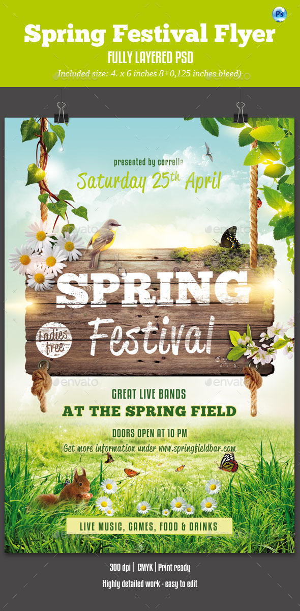 spring festival flyer template