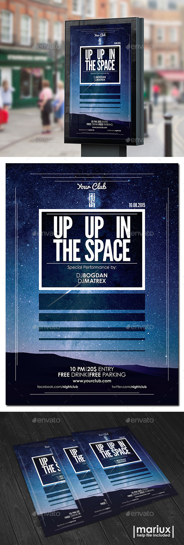 Space Party Flyer - Clubs & Parties Events