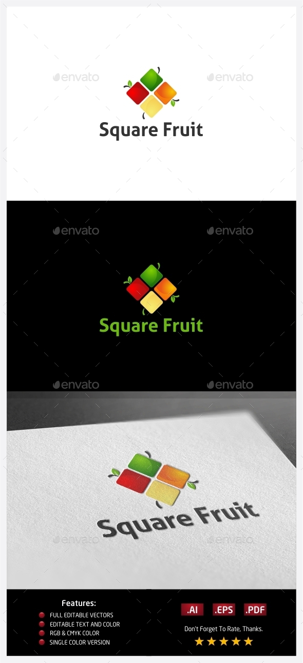 Square Fruit Logo - Food Logo Templates