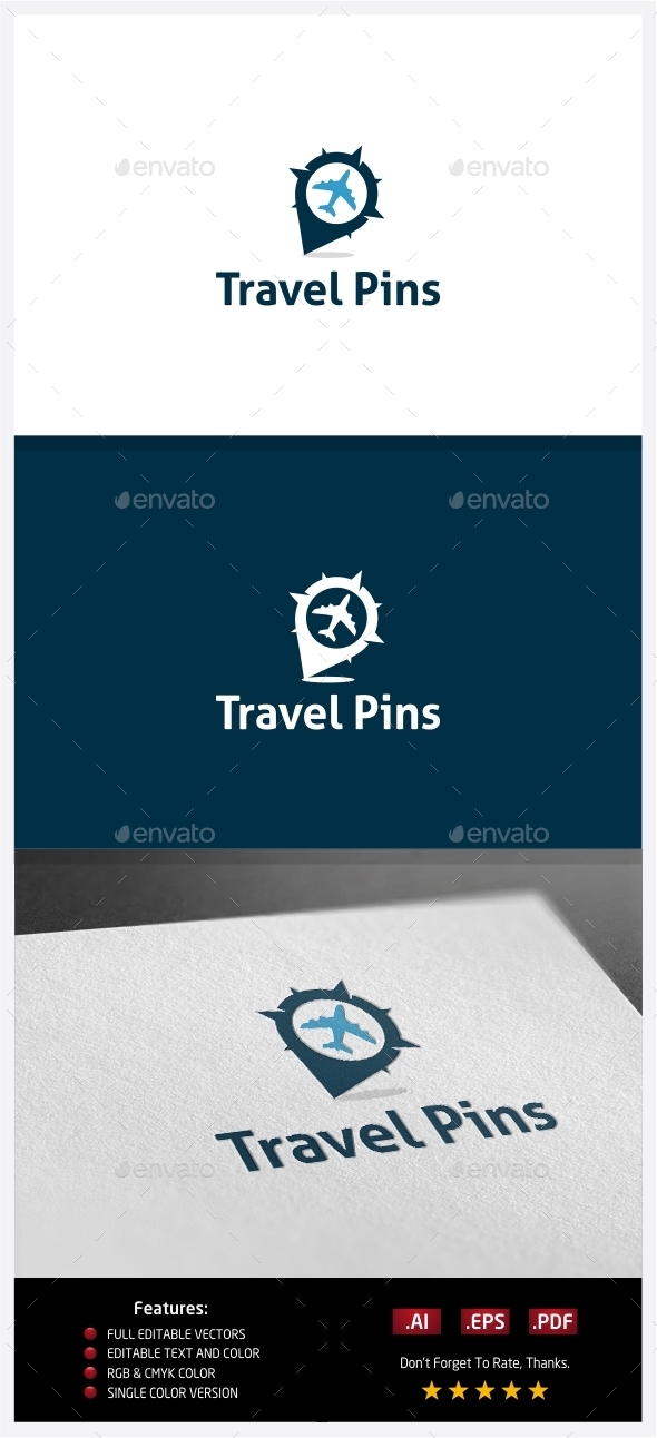 Travel Pin Logo - Symbols Logo Templates