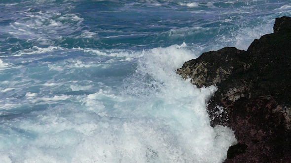 Waves Atlantic Ocean Breaking onto Rocks, Stock Footage | VideoHive