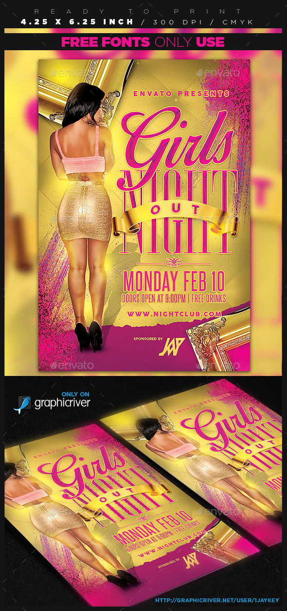 Girls Night Out Party Flyer - Clubs & Parties Events
