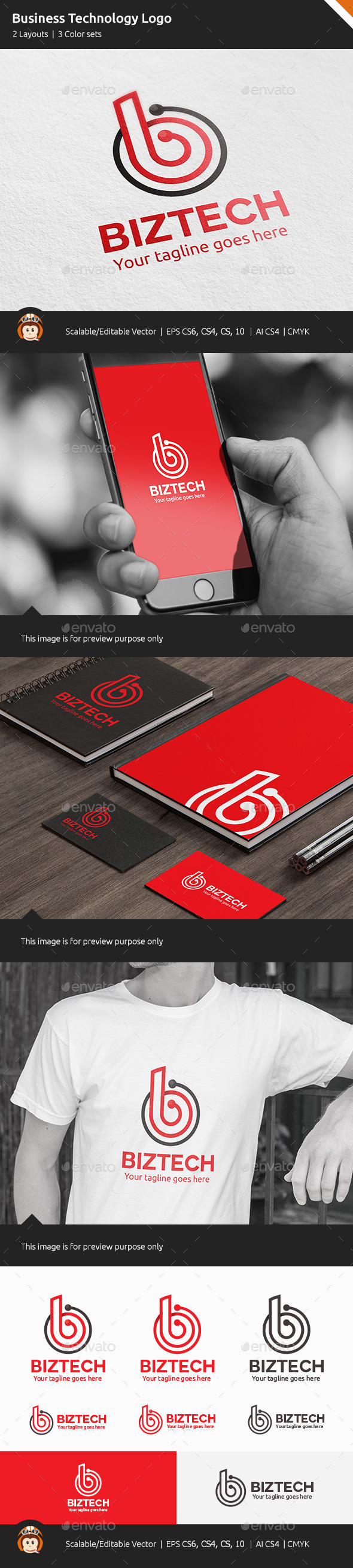 Business Technology Letter B Logo - Letters Logo Templates
