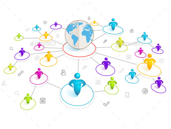 Isometric 3D Social Media Network - People Characters