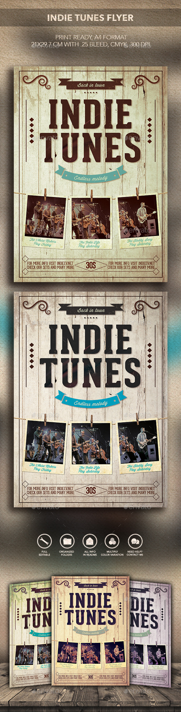 Indie tunes Flyer - Flyers Print Templates