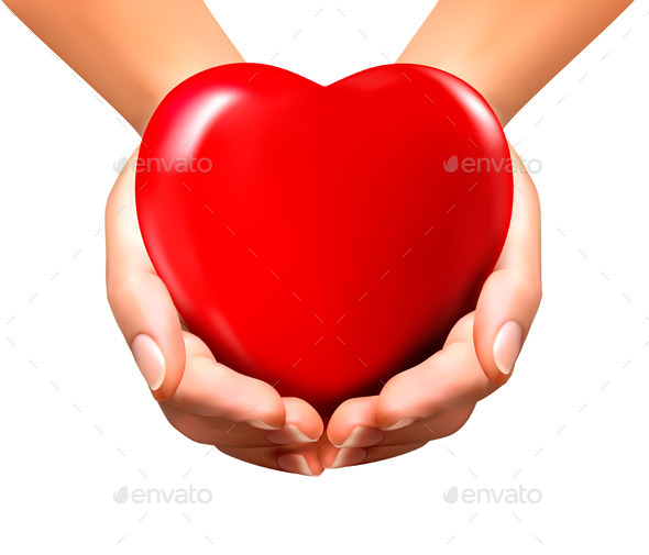 Holiday Valentine Background with Hands - Valentines Seasons/Holidays