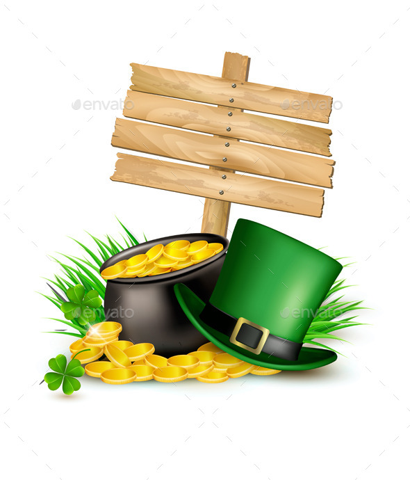 Saint Patricks Day Background with Clover - Miscellaneous Seasons/Holidays