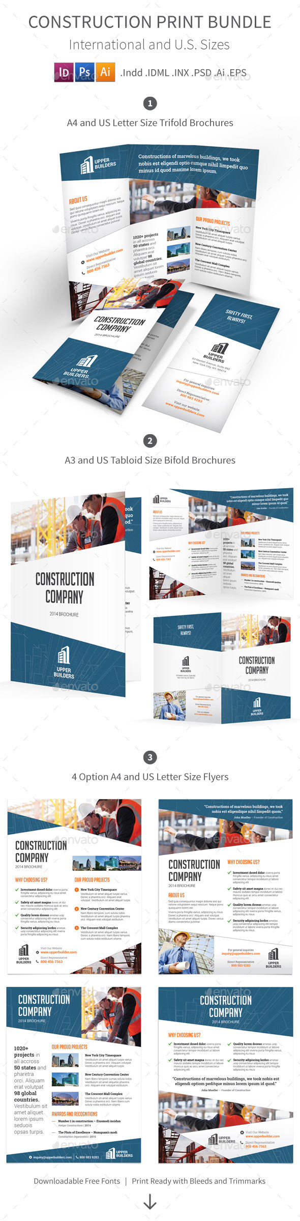 Construction Company Print Bundle - Informational Brochures