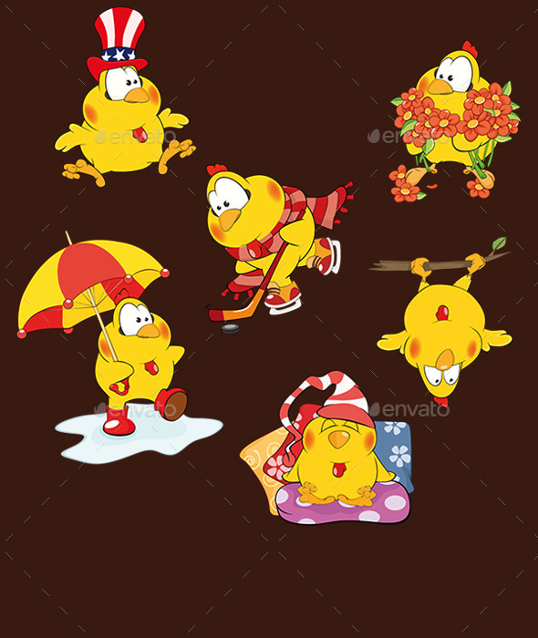 Chickens Set - Animals Characters