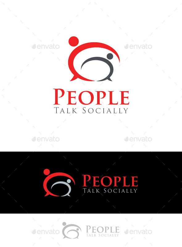 People Talk Socially - Abstract Logo Templates