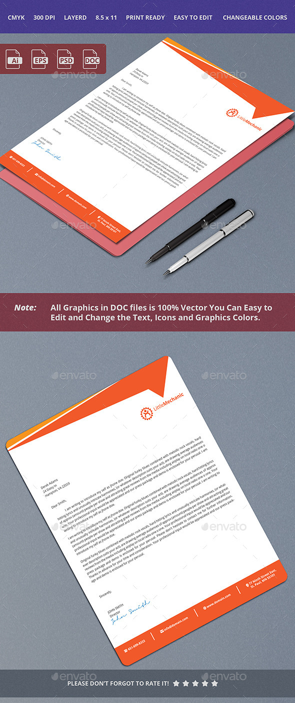 Clean Letterhead Design - Stationery Print Templates