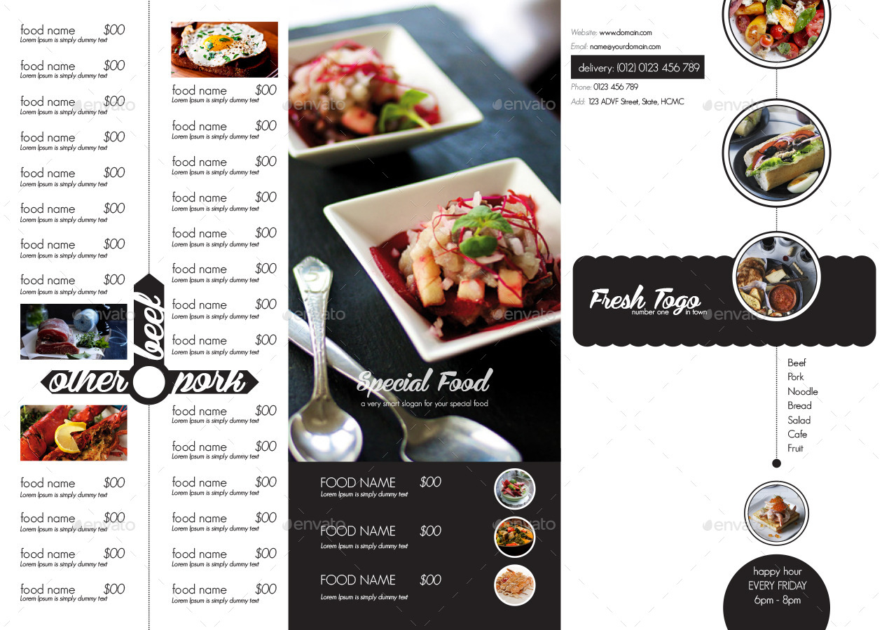 Restaurant Menu A4 Trifold Vol11 by TuanCFS | GraphicRiver