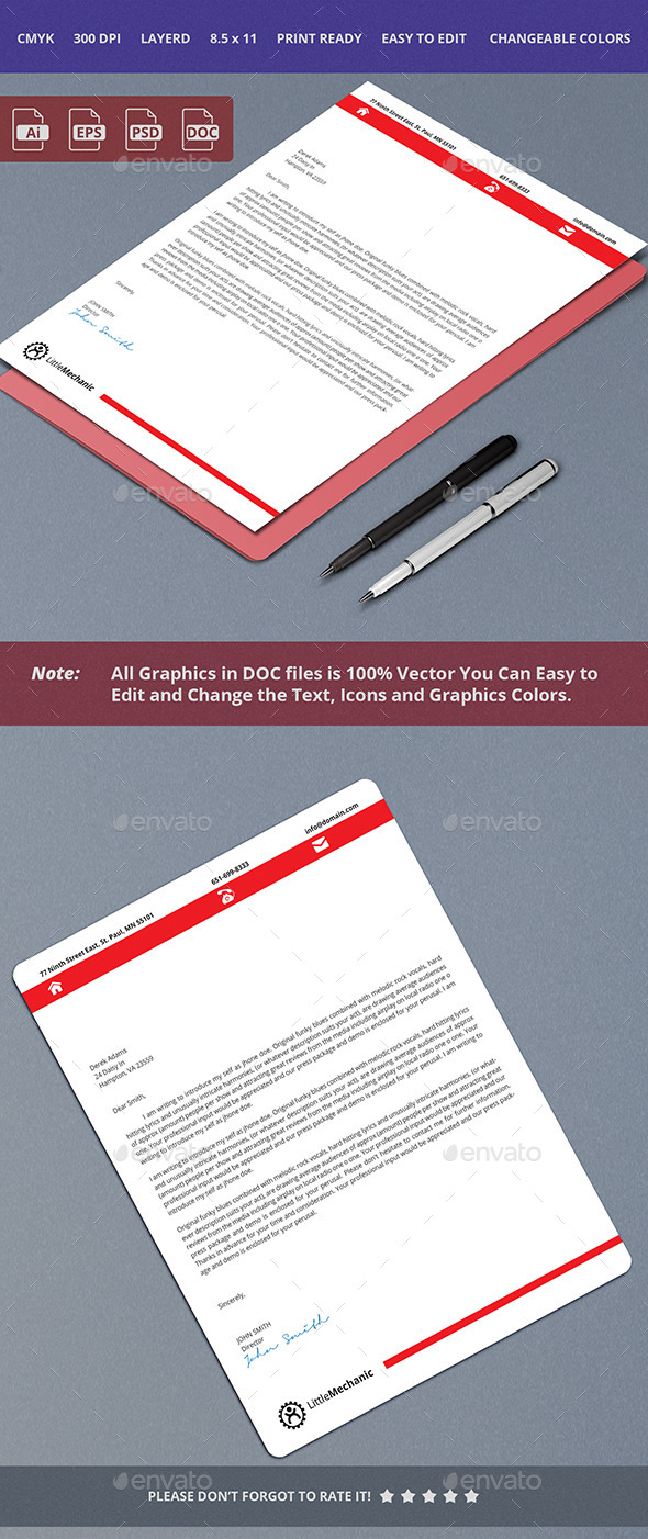 Simple and Crean Letterhead Design - Stationery Print Templates