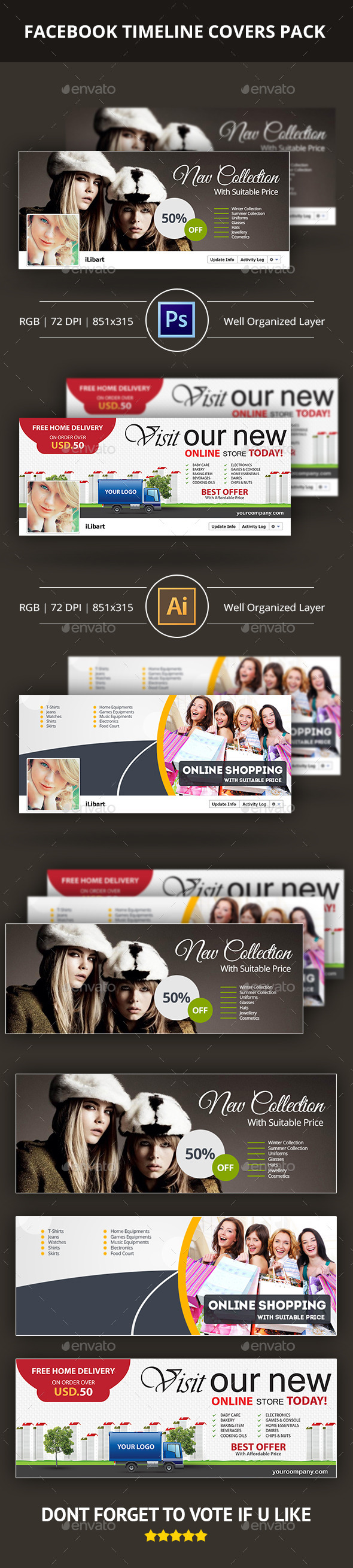 Facebook Covers Pack - Facebook Timeline Covers Social Media